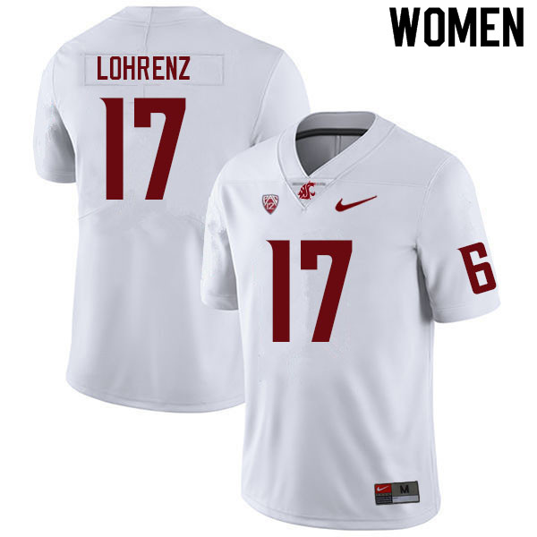 Women #17 Justin Lohrenz Washington State Cougars College Football Jerseys Sale-White